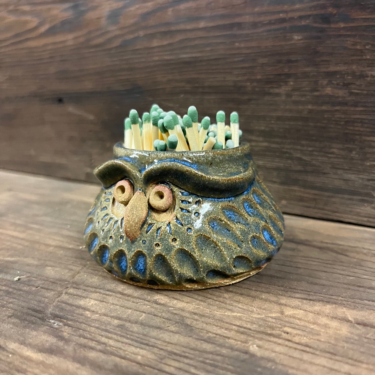 Bohemian Owl Match Striker/ Holder- Smokey Blue