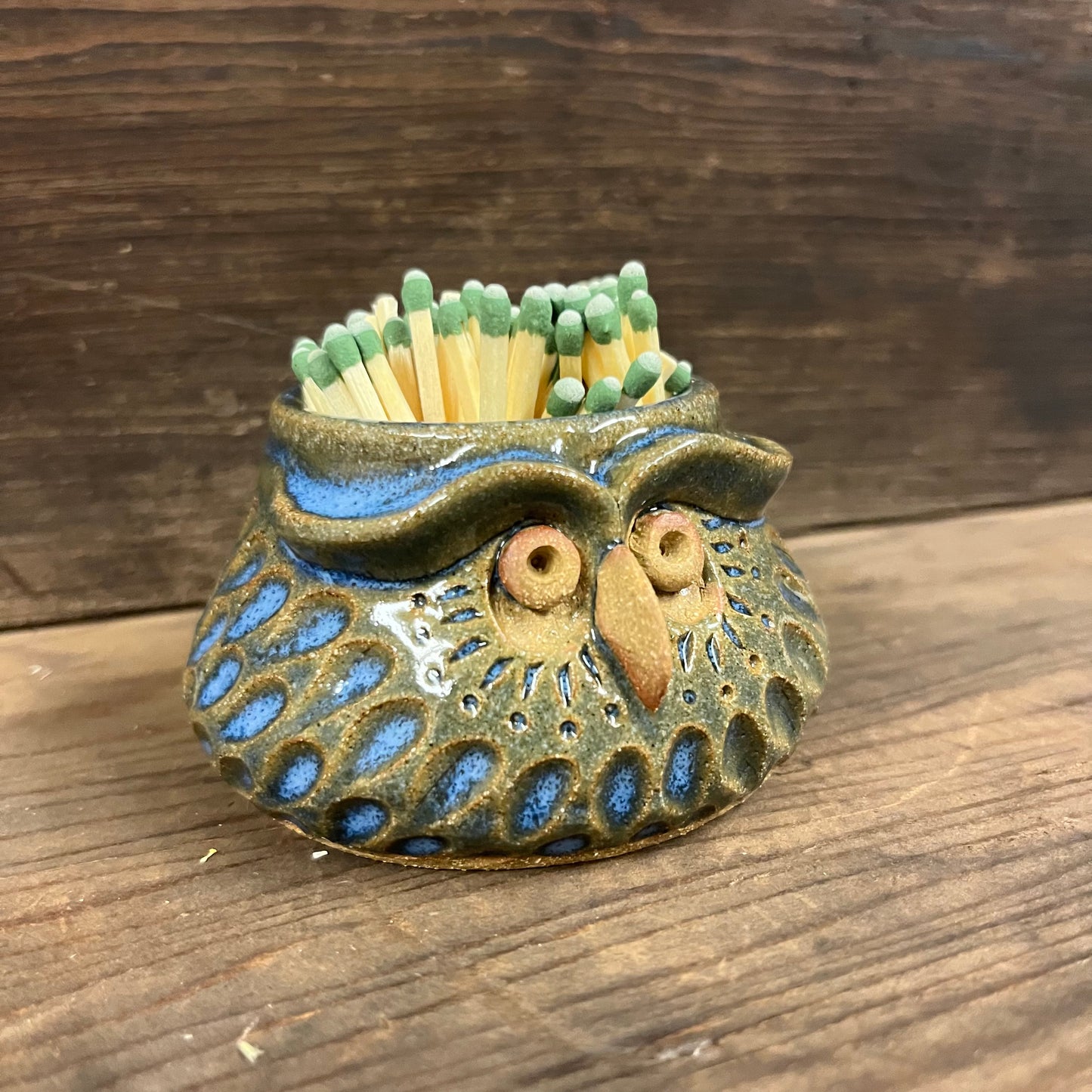 Bohemian Owl Match Striker/ Holder- Smokey Blue