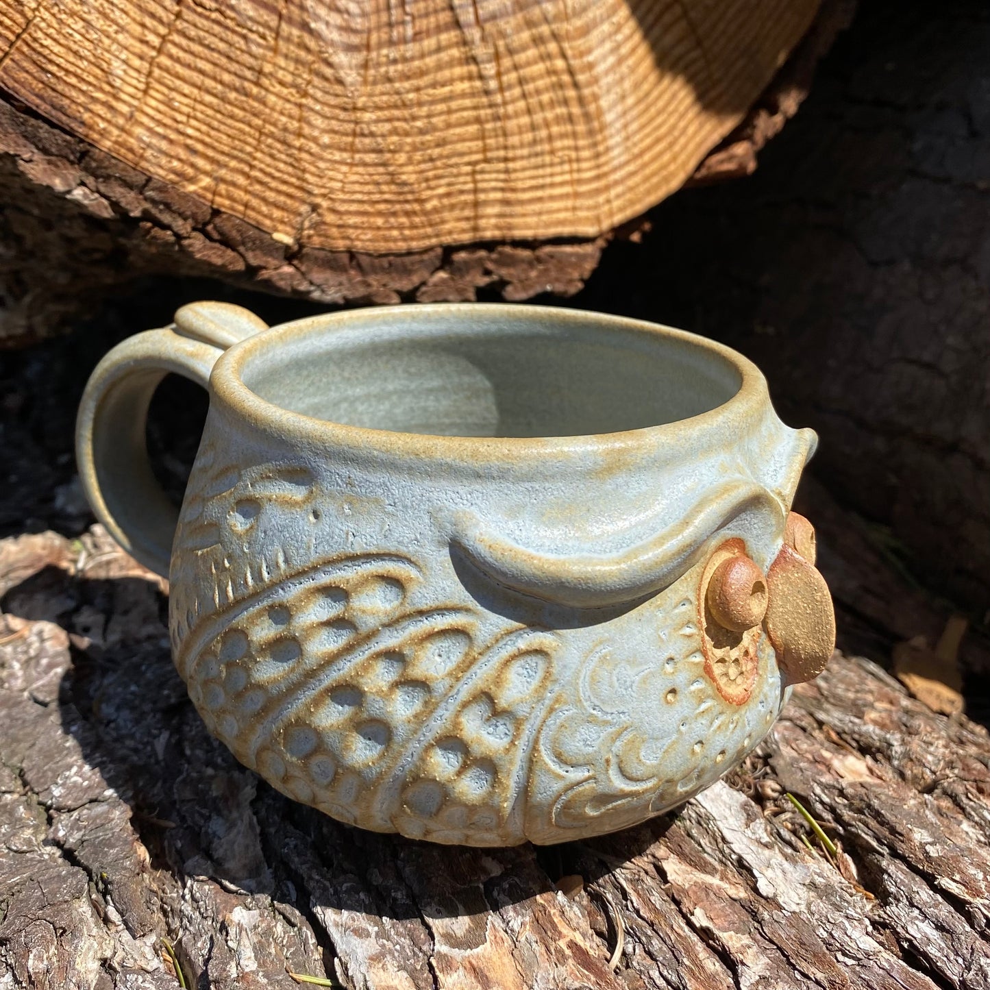 Bohemian Owl Mug- Matte Sage Green